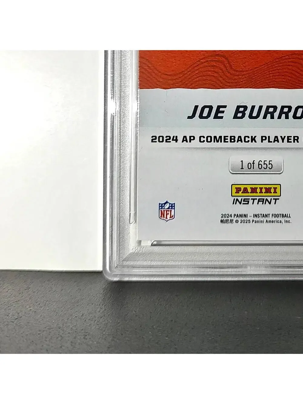Joe Burrow 2024 Panini NFL AP Comeback Player of the Year Bengals PSA 9 Mint